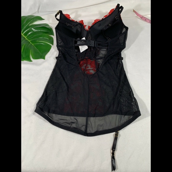 NEW $85 Ann Summers Padded Underwire Chemise in Black/Red‎ [SZ 8-10 D/DD ] - Picture 8 of 12